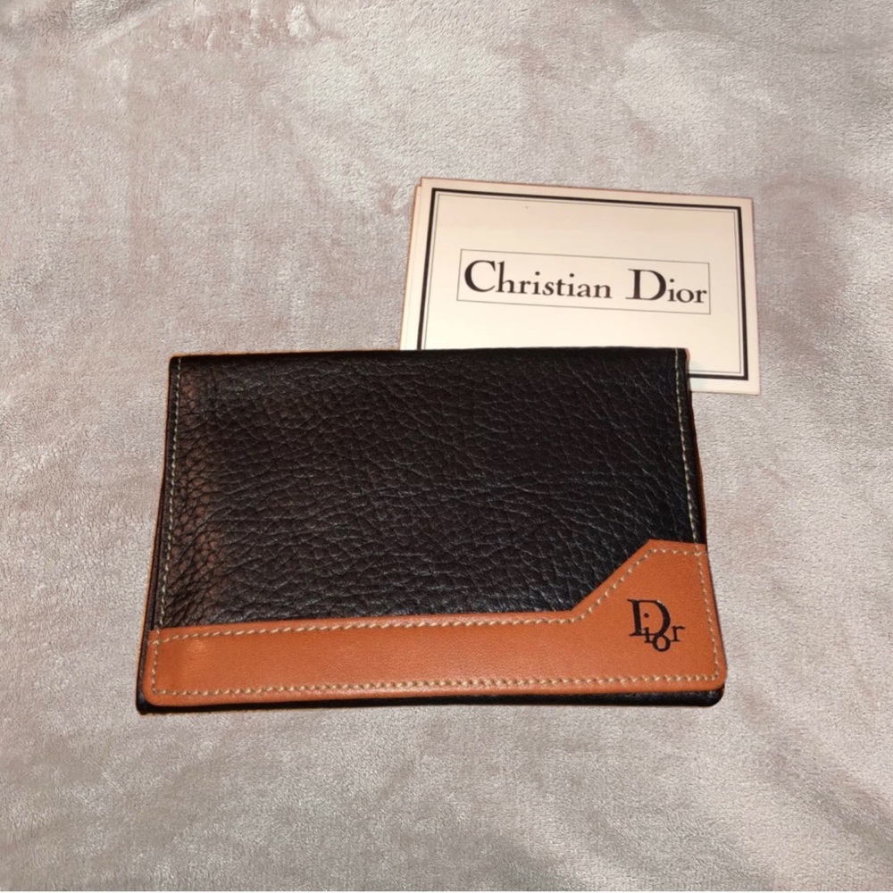 Christian Dior black and brown leather wallet